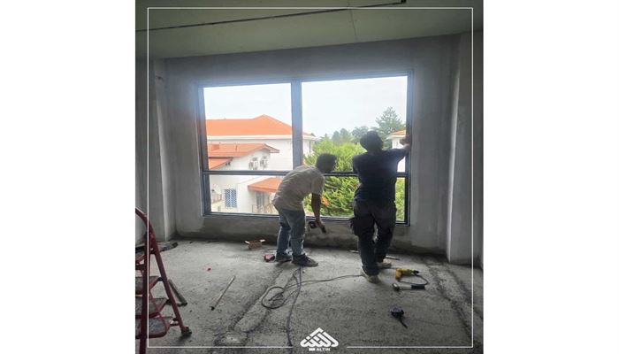 نصب پنجره دو جداره پروژه شمال چلندرمهندس زارعی 